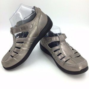 Drew Women's 8 WW Gingei Fisherman Shoe Pewter Leather Org. $156